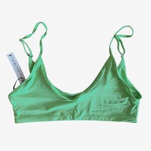 NWT Monica Hansen Beachwear That Sporty Vibe Lime Green Scoop Bikini Top Size M